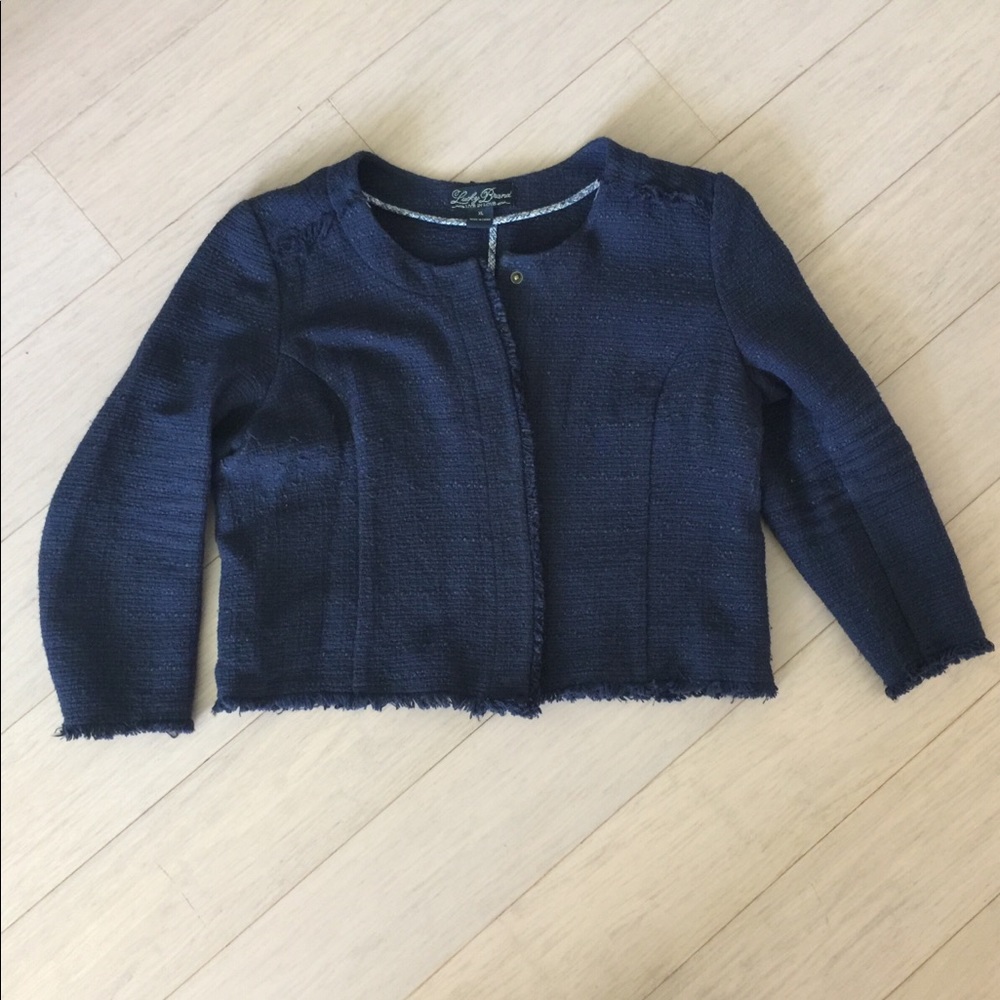 Lucky Brand  navy cropped woven jacket